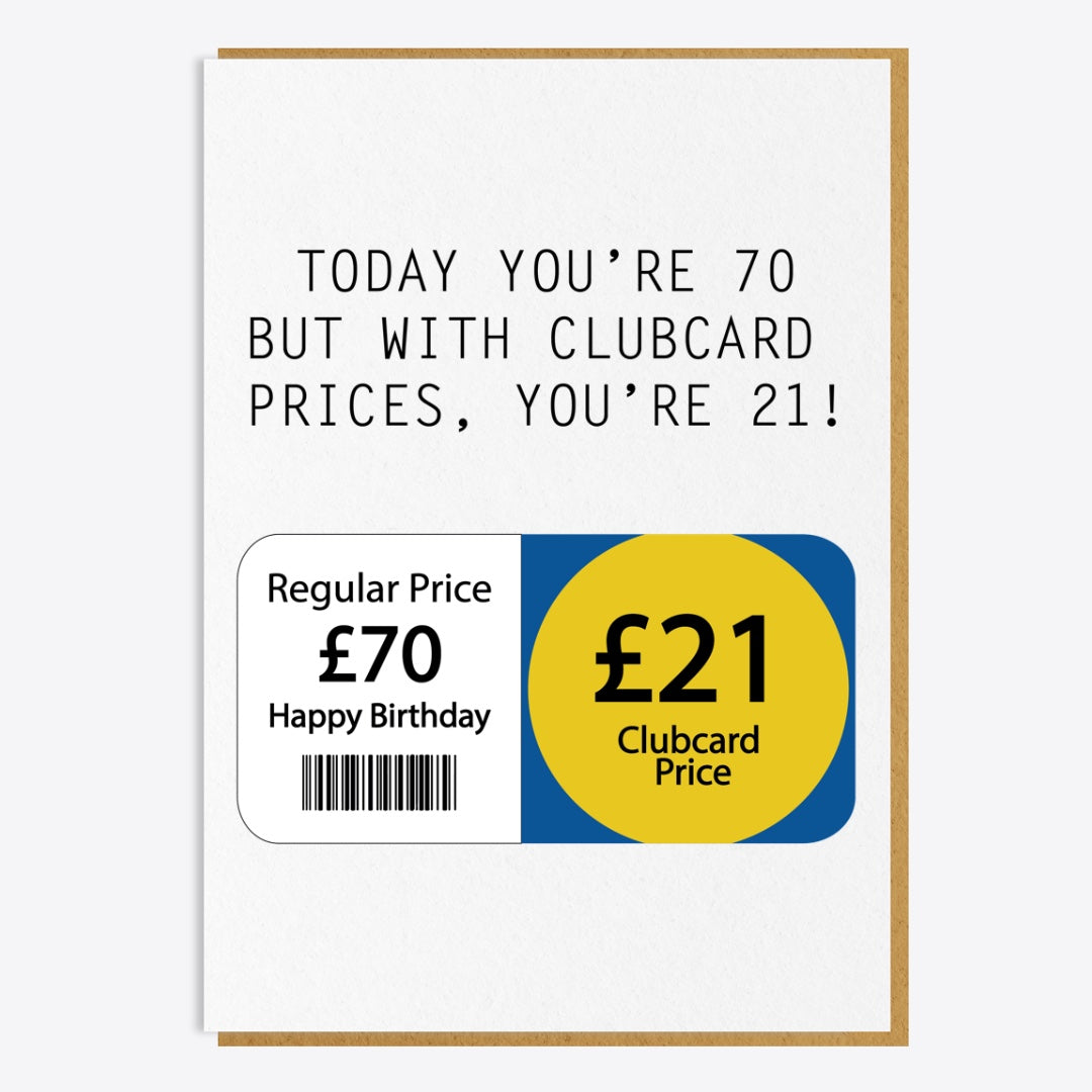 70th Birthday Card - Today You're 70...