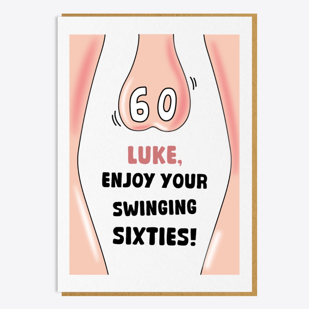 60th Birthday Card - Enjoy Your Swinging Sixties
