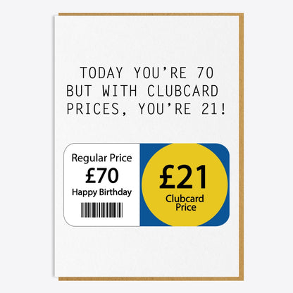 70th Birthday Card - Today You're 70...