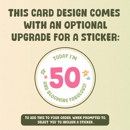 50th Birthday Card - You're 50 And Blooming Fabulous