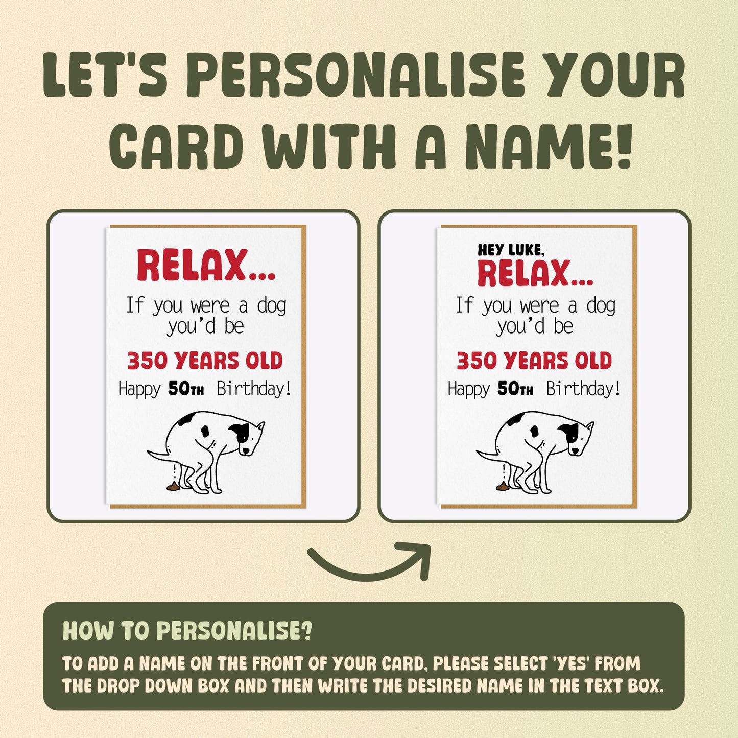 50th Birthday Card - If you were a dog...