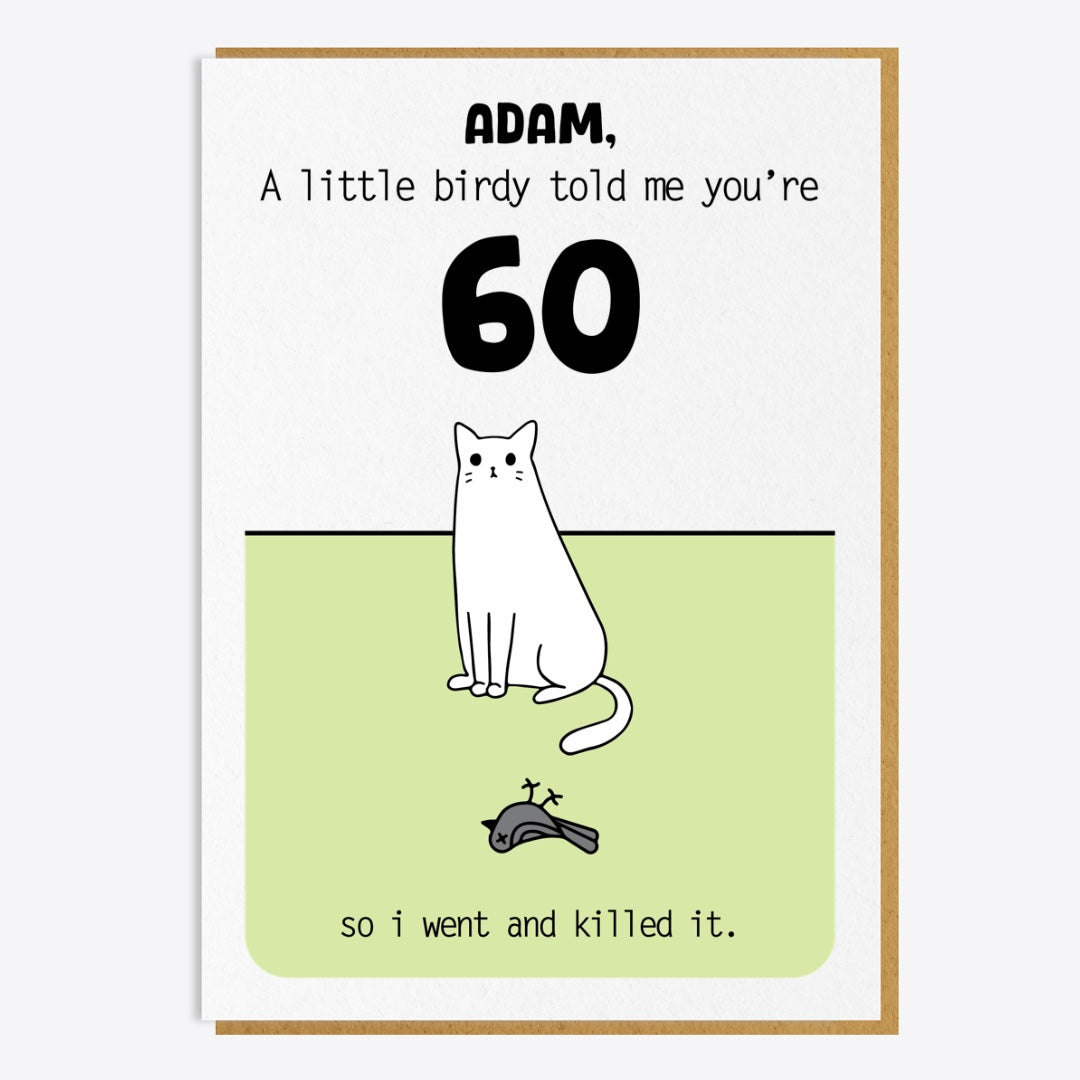 60th Birthday Card - Little Birdy