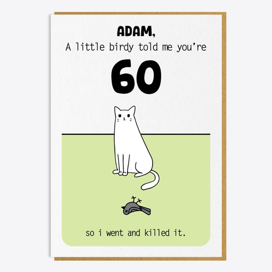 60th Birthday Card - Little Birdy