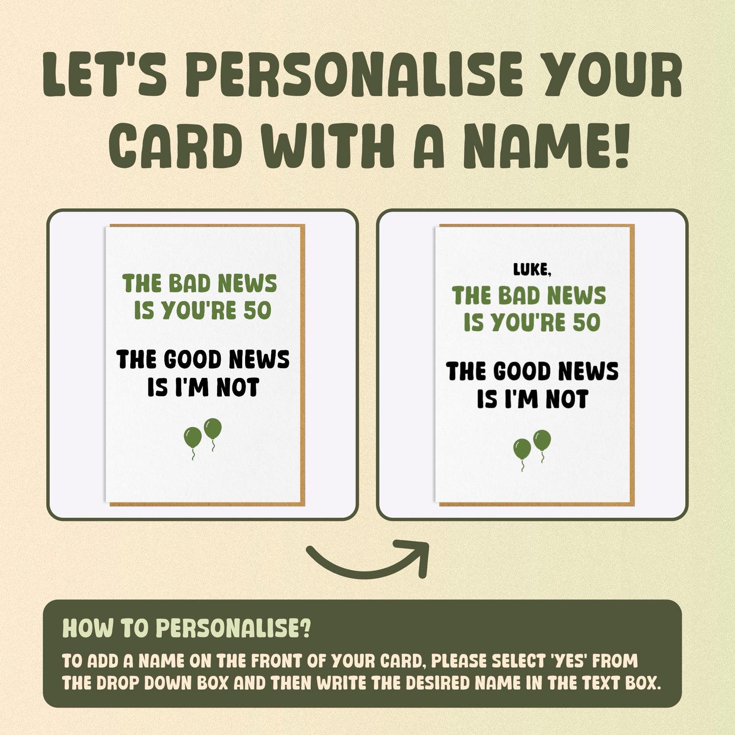 50th Birthday Card - The Bad News Is You're 50...