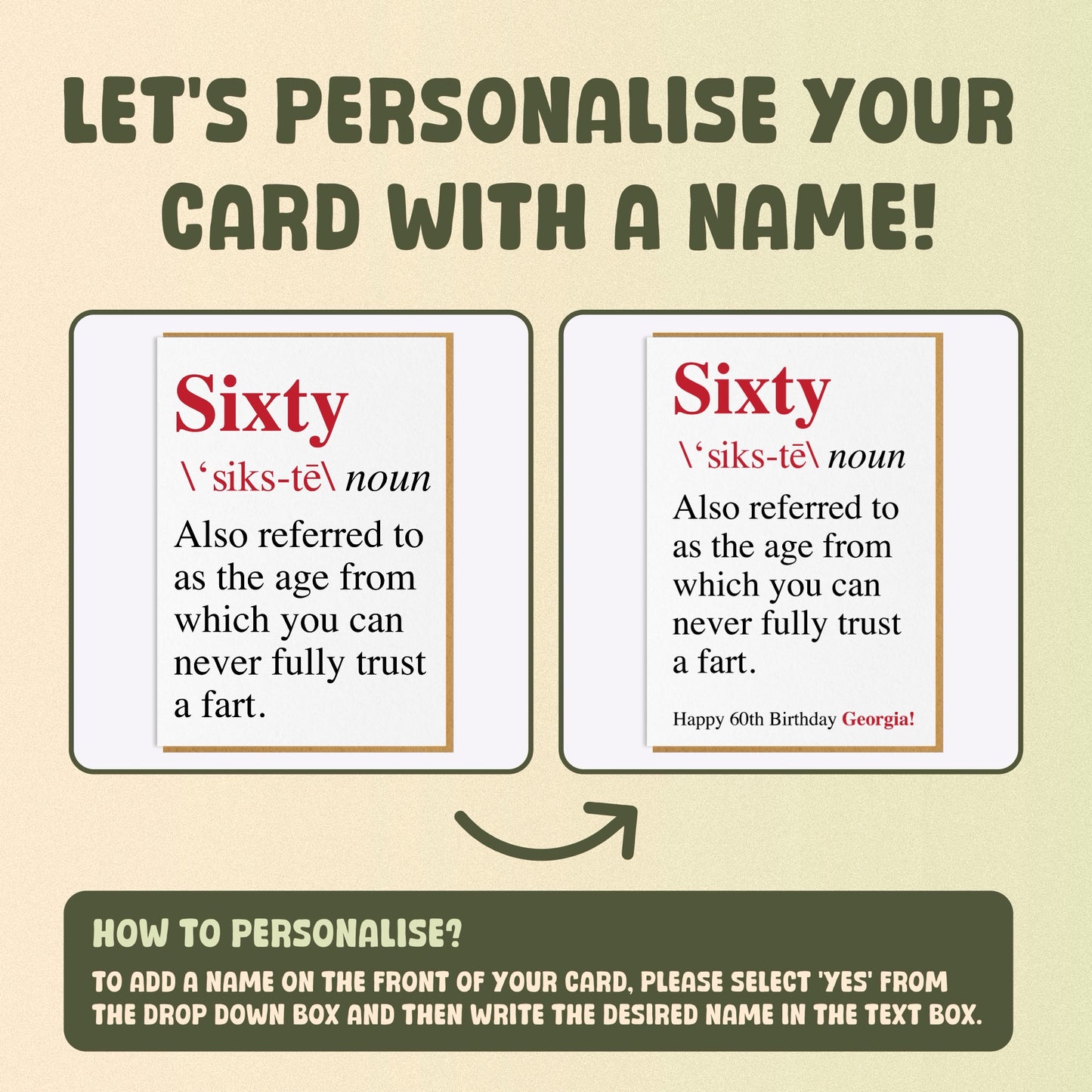 60th Birthday Card - Never Fully Trust A Fart