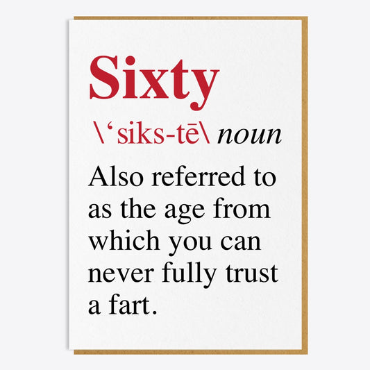 60th Birthday Card - Never Fully Trust A Fart